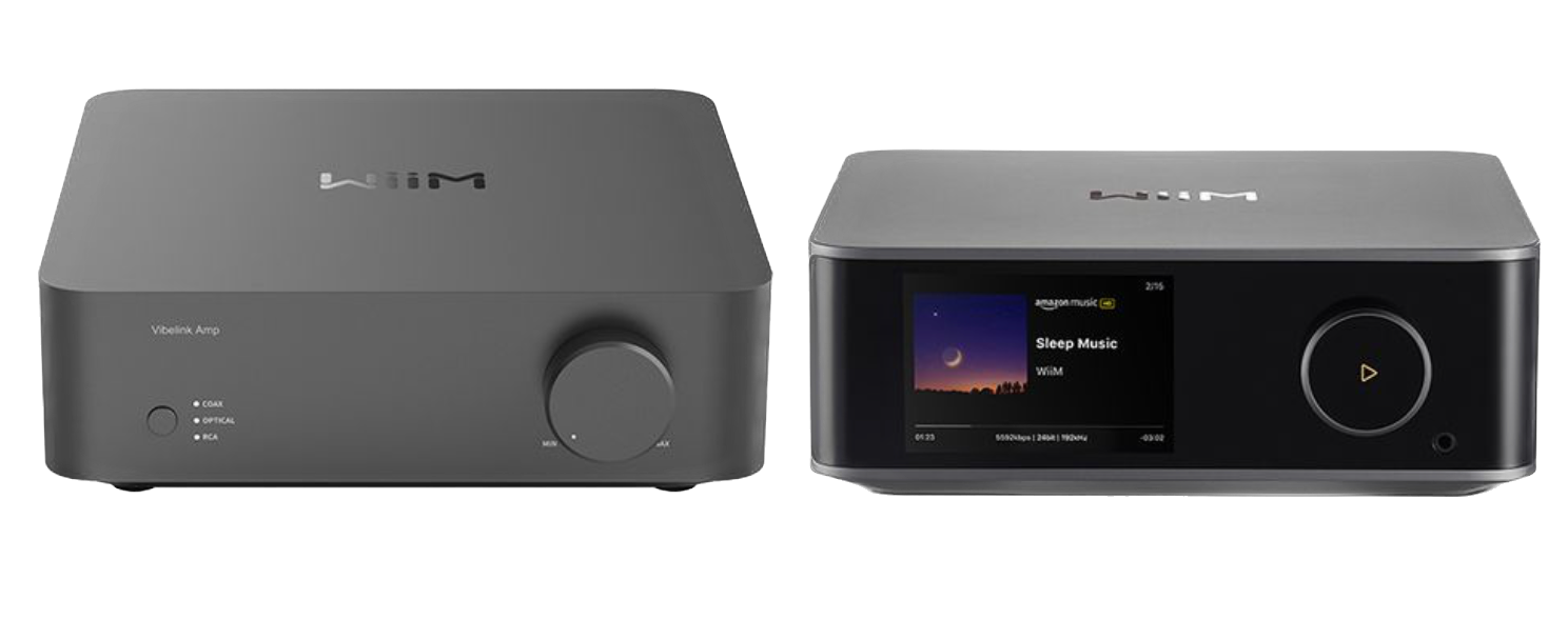 WiiM Vibelink Power Amplifier with Ultra Audio Streamer, side by side