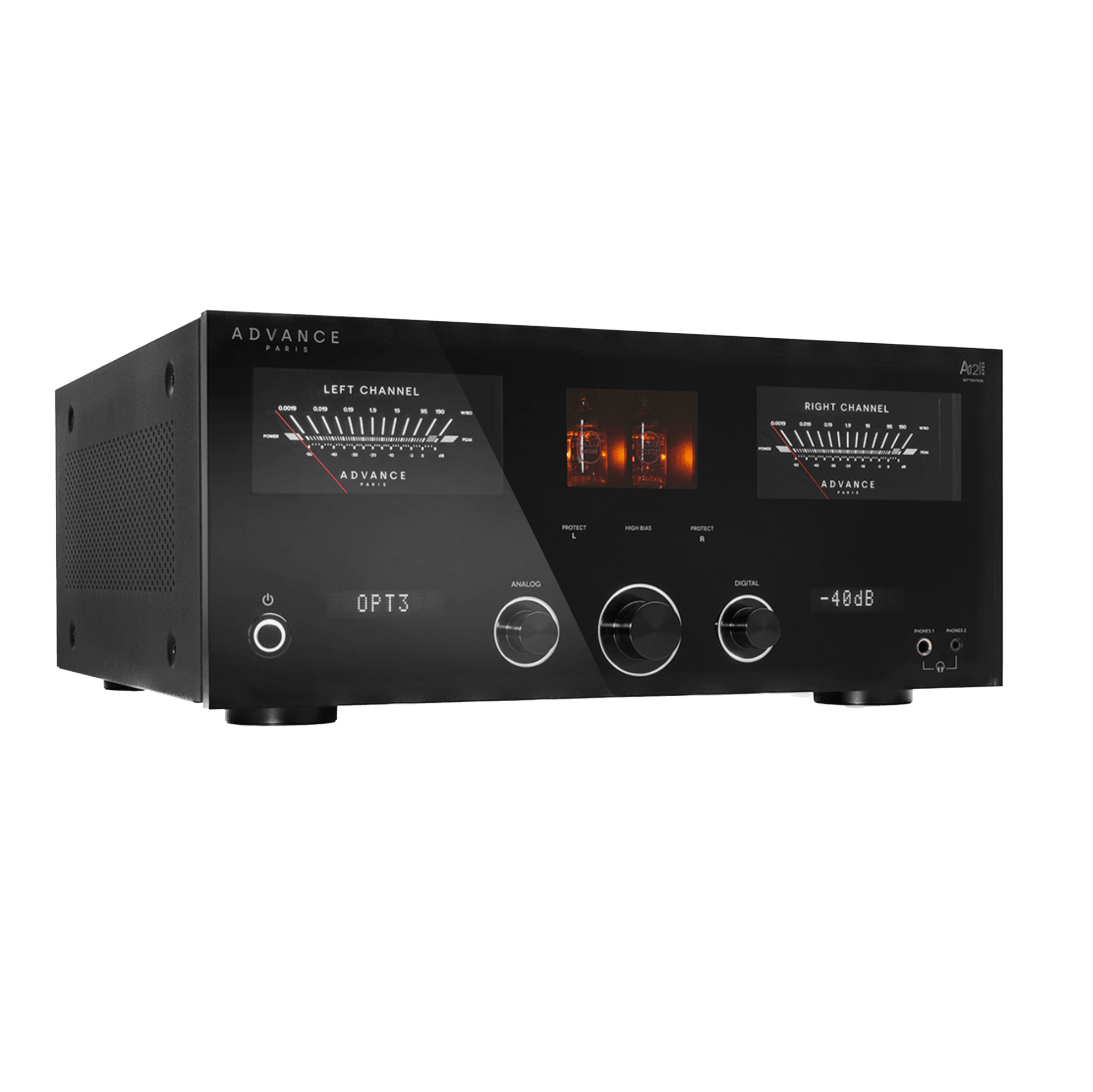 Advance Paris Apex A12 Integrated Amplifier, angled image