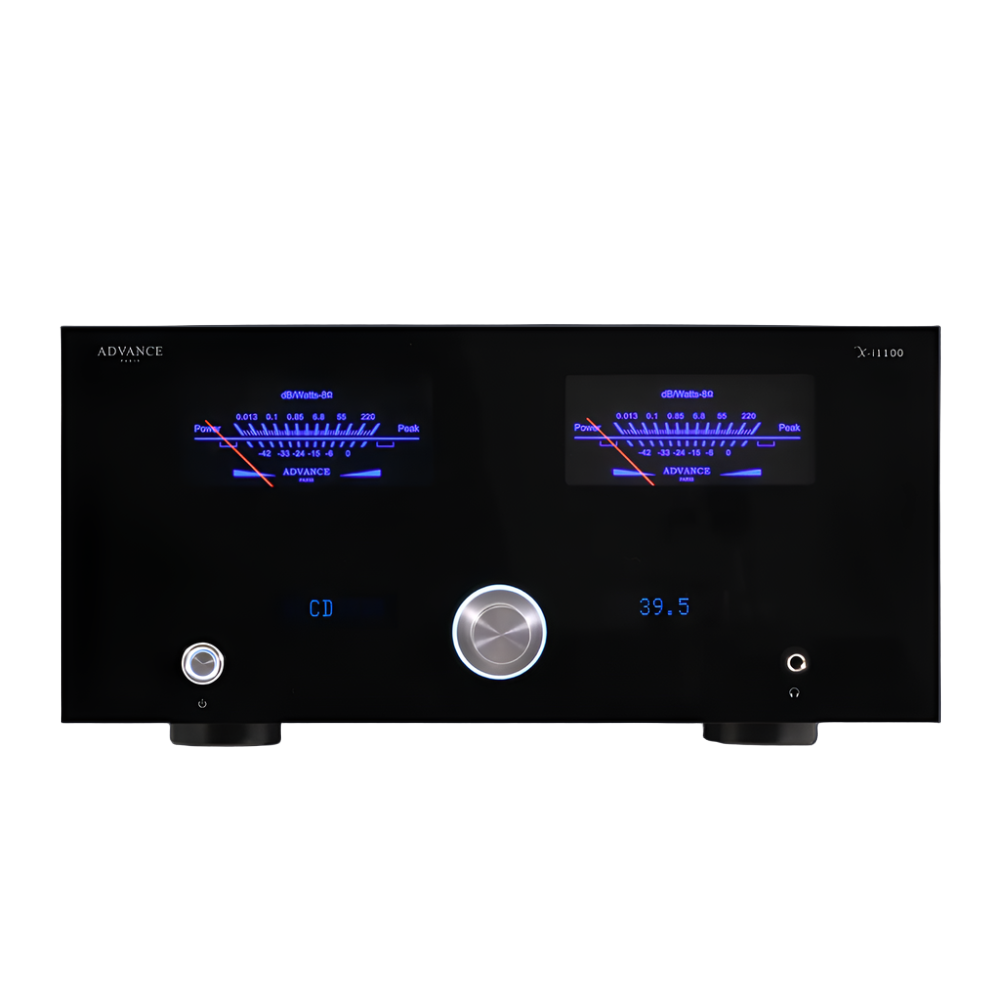 The Advance Paris X-i1100 Integrated Stereo Amplifier is a pinnacle of audio engineering, meticulously designed for a pristine musical listening experience. Front Image