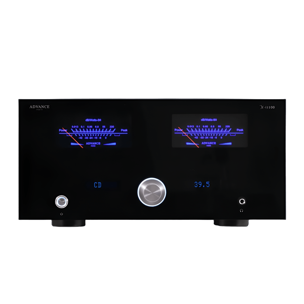 The Advance Paris X-i1100 Integrated Stereo Amplifier is a pinnacle of audio engineering, meticulously designed for a pristine musical listening experience. Front Image