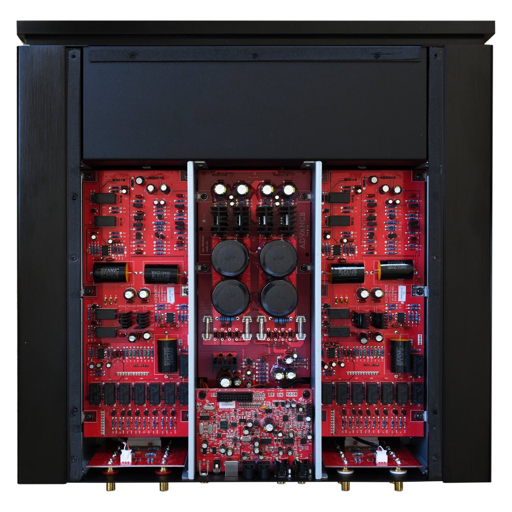 The Advance Paris X-P1200 Preamplifier is a testament to the unwavering commitment to delivering uncompromised audio quality and precision. Inside image