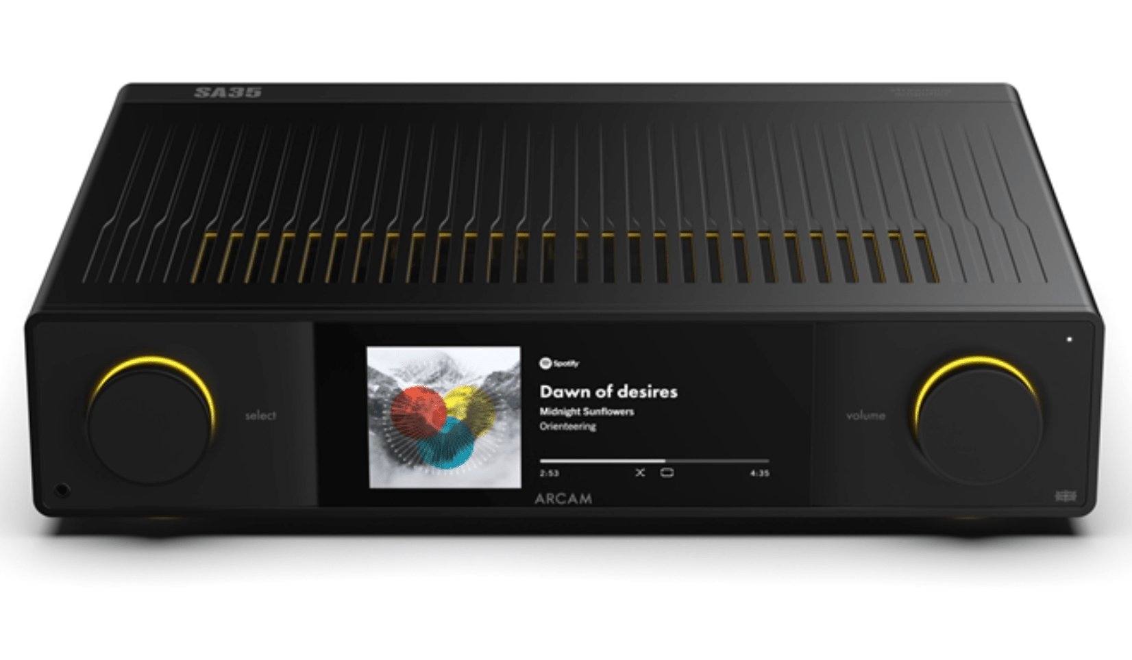 Arcam SA35 Streaming Integrated Amplifier, top an front