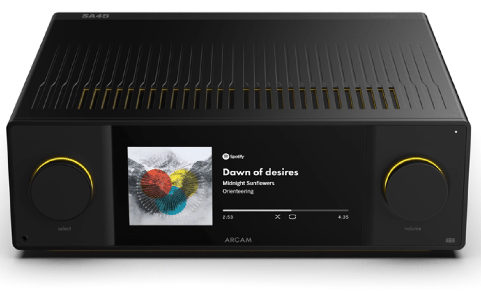 Arcam SA45 Streaming Integrated Amplifier, top and front