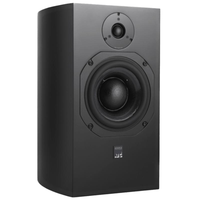 ATC SCM19 Bookshelf Speakers.  Individual shown in Black Satin
