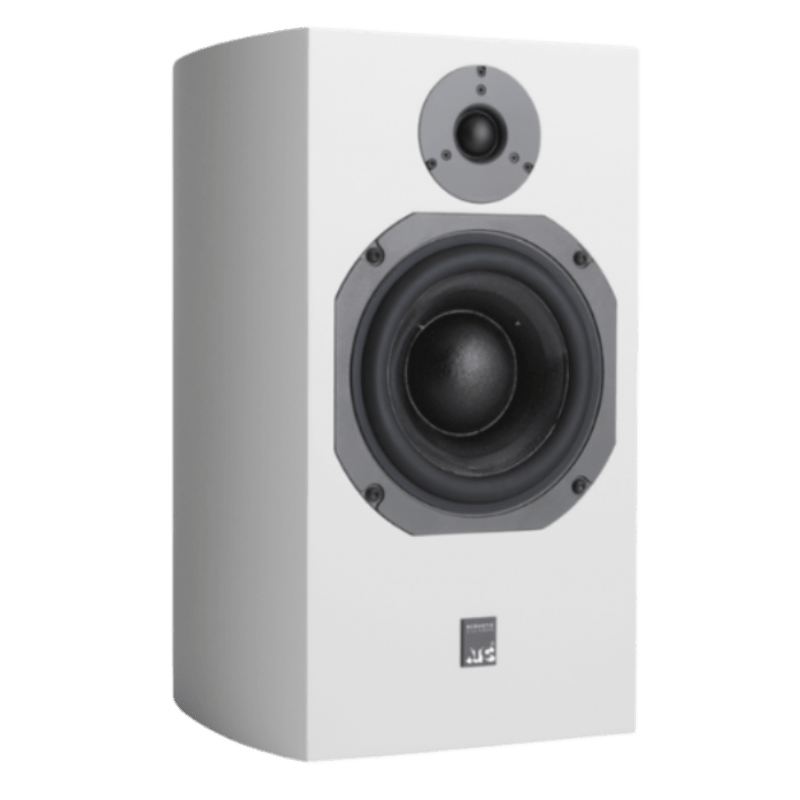 ATC SCM19 Bookshelf Speakers.  Individual shown in Satin White