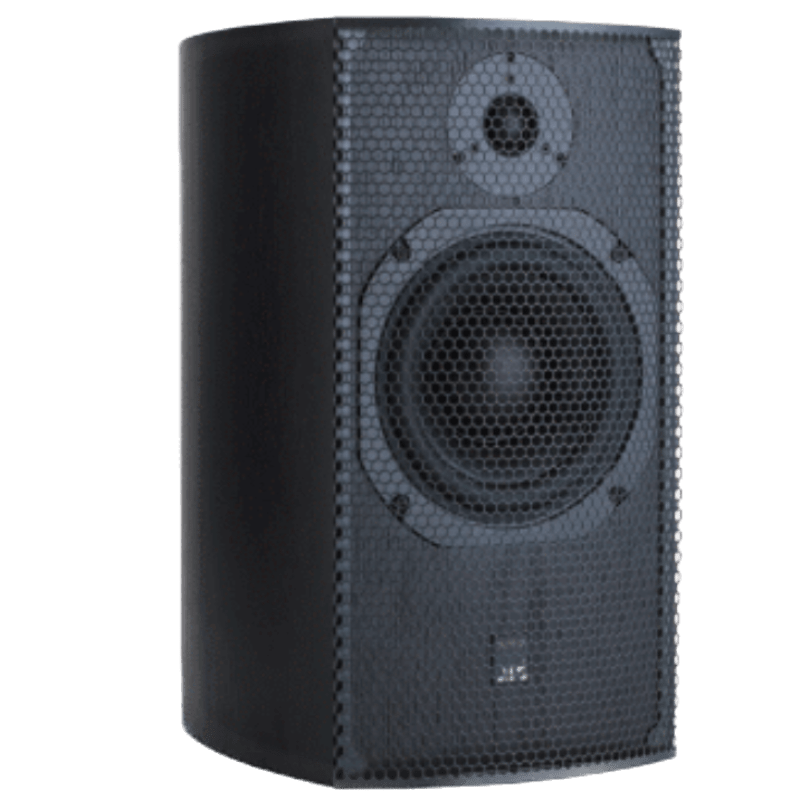 ATC SCM19 Bookshelf Speakers.  Individual shown in Black Ash with Grille