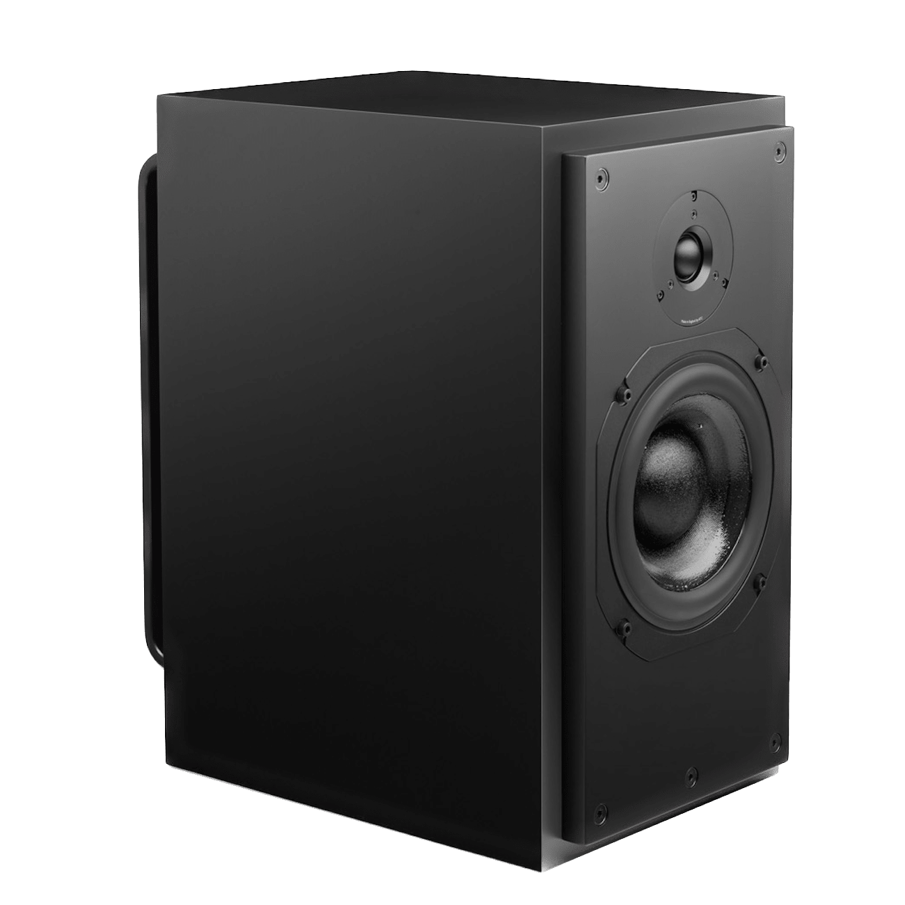 ATC SCM20ASL Active Speakers; individual speaker in Satin Black, angled