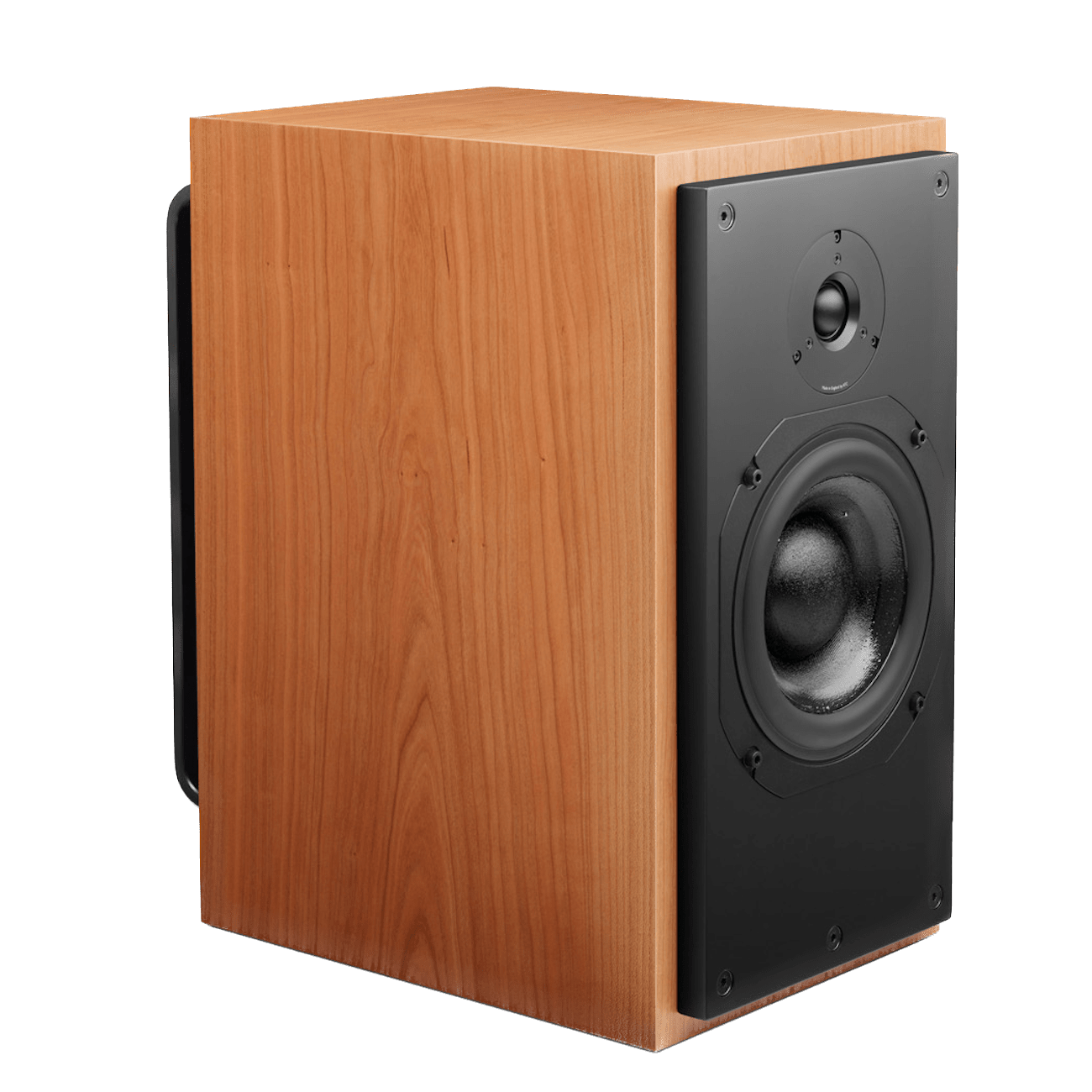 ATC SCM20ASL Active Speakers; individual speaker in Cherry, angled