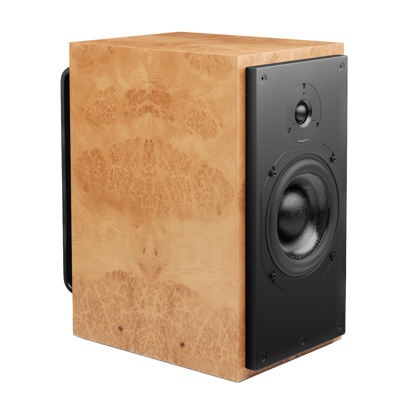ATC SCM20ASL Active Speakers; individual speaker in Burr Magnolia, angled