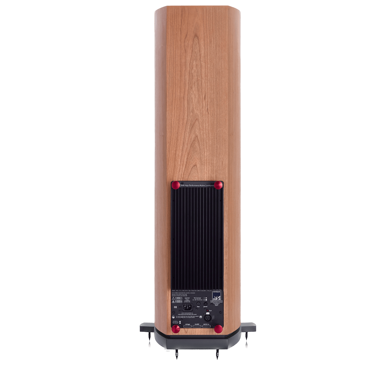 ATC SCM40 Active Loudspeakers; individual Cherry speaker shown,rear of speaker
