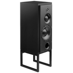 ATC SCM50PSL Passive Speakers in Satin Black.  Individual speaker shown on an angle and without grille