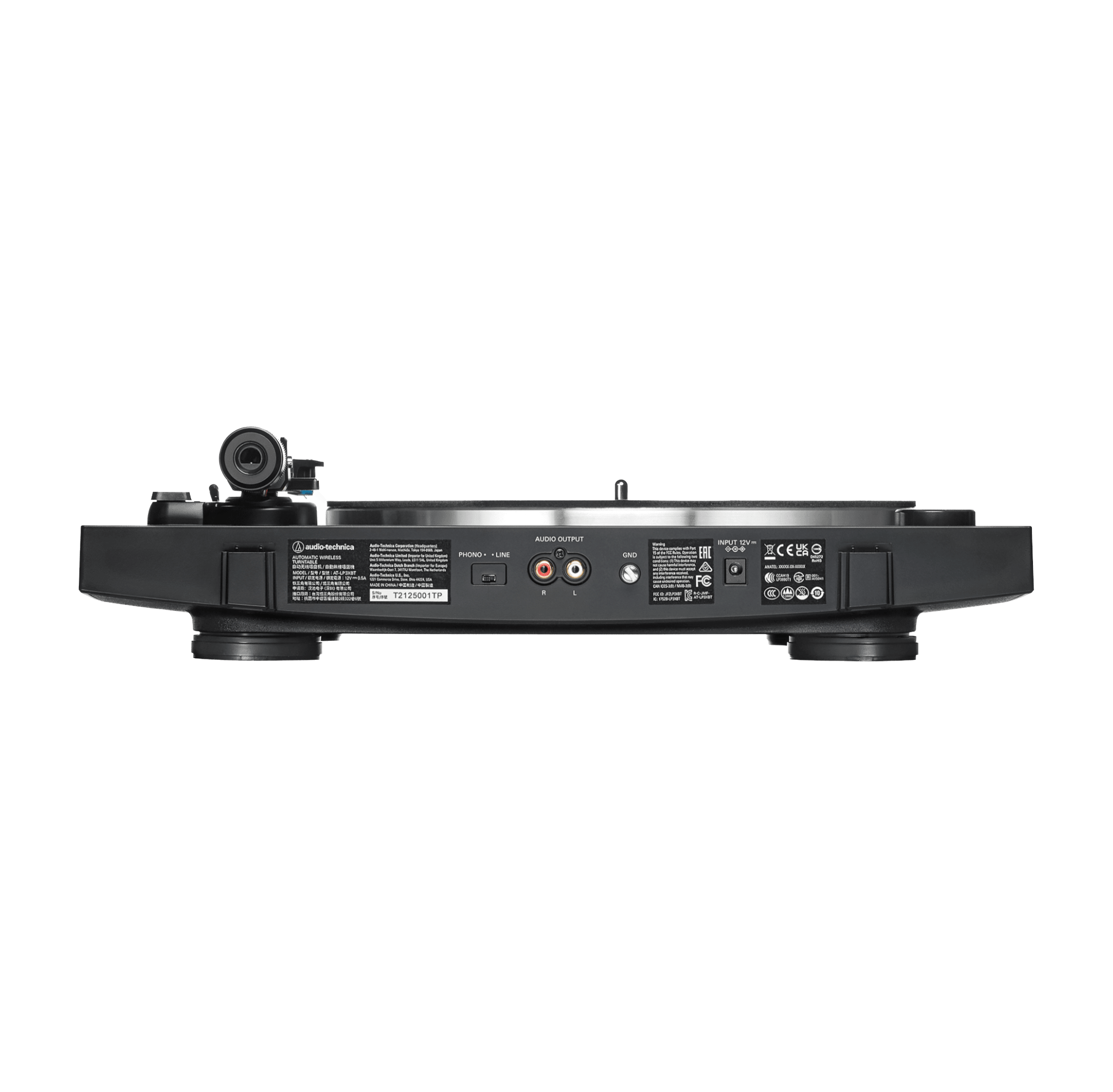 Audio Technica AT-LP3XBT Automatic Bluetooth Belt Drive Turntable, rear of unit