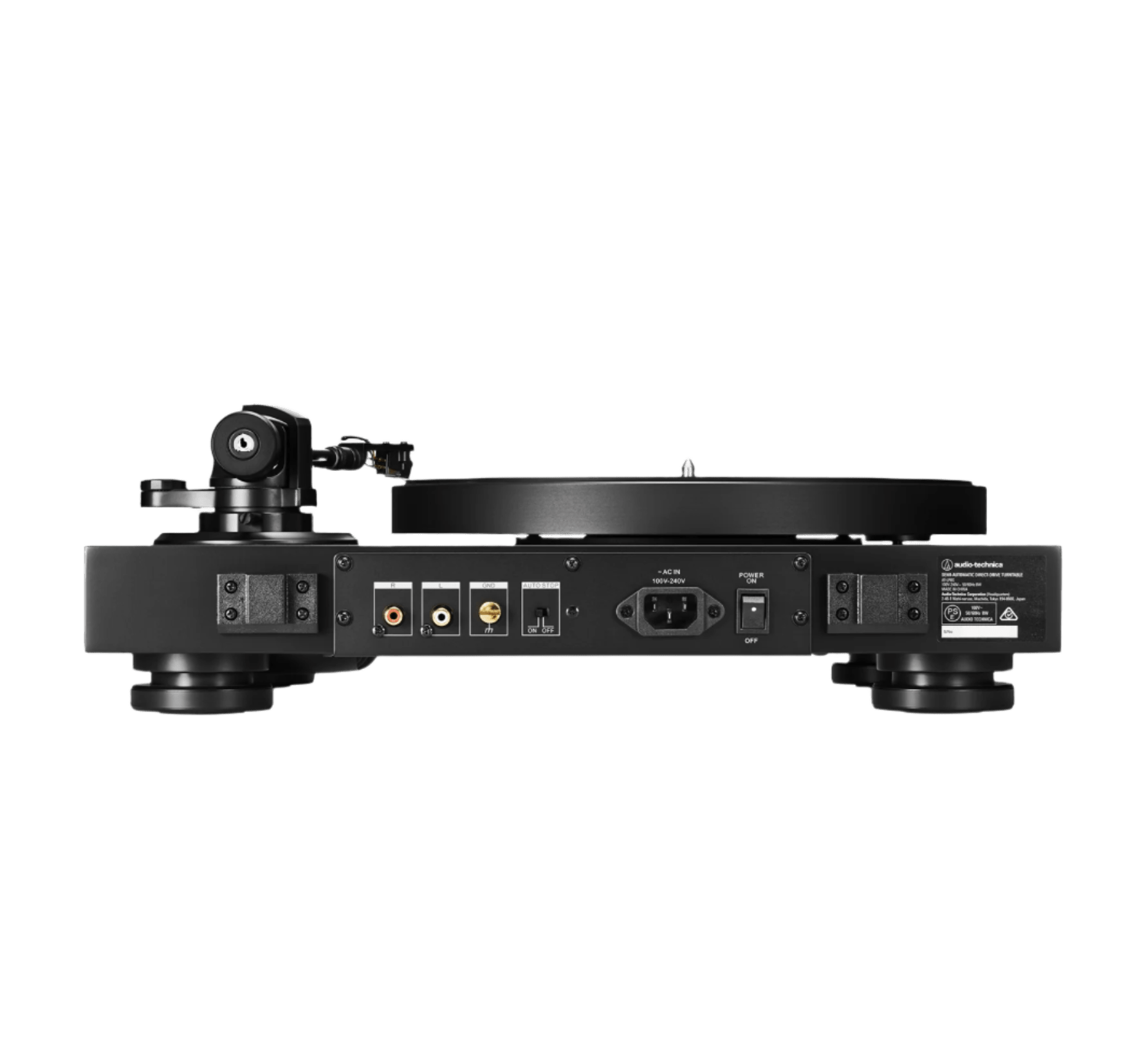 Audio Technica AT-LP8X Semi Automatic Direct Drive Turntable, rear of turntable