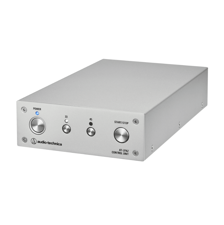 Audio Technica AT-LPA2 Belt Driven Turntable, external power unit on an angle