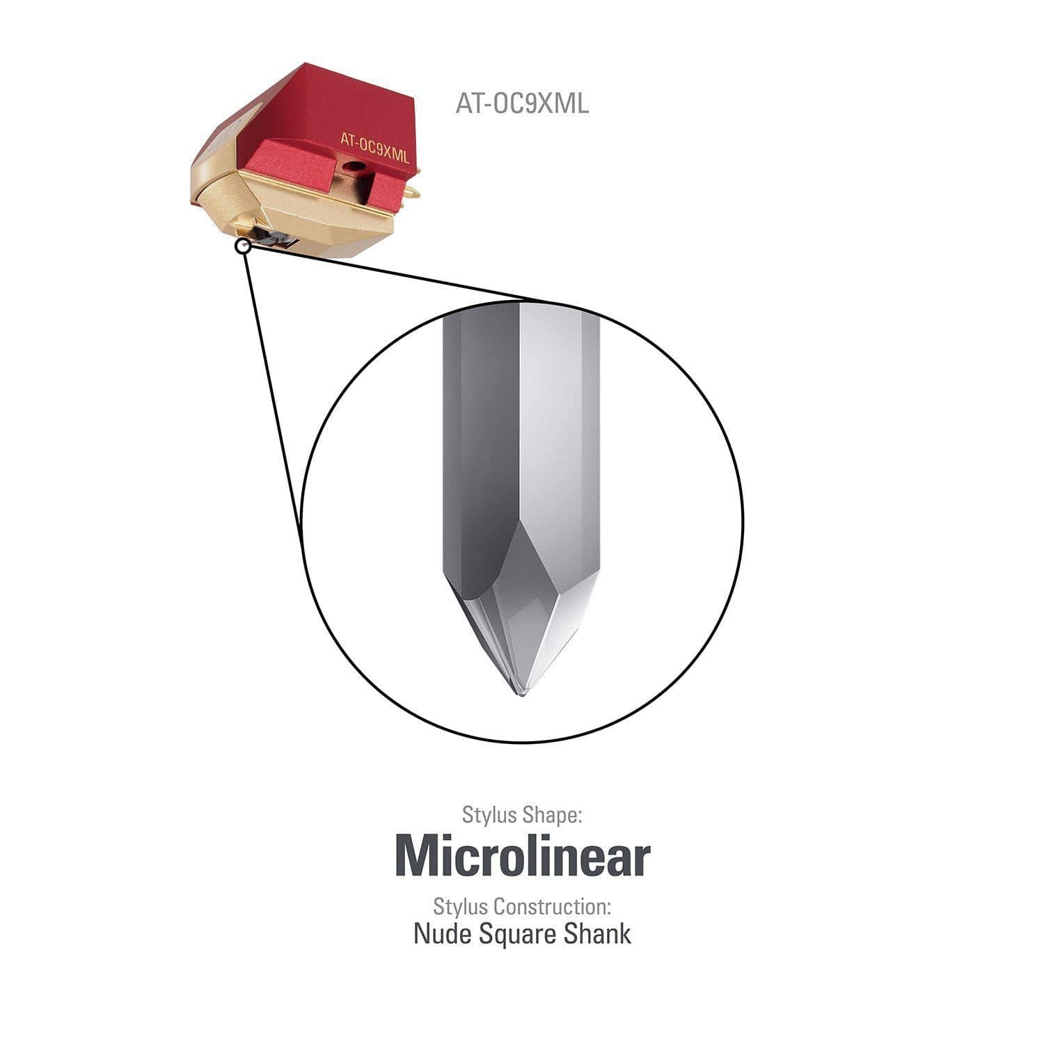 Audio-Technica Cartridges Audio Technica AT-OC9XML Moving Coil Phono Cartridge, closeup