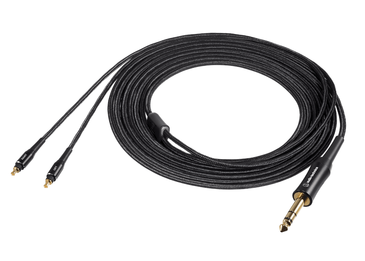 Audio Technica ATH-AWAS Closed-Back Dynamic Wooden Headphones, cables with stereo plug