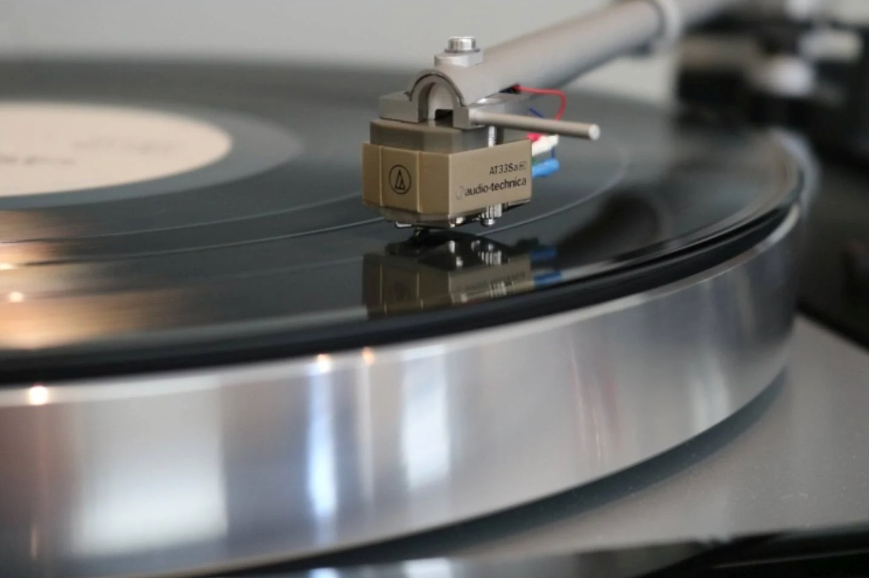 Audio Technica AT33Sa MC Cartridge, depicted on vinyl