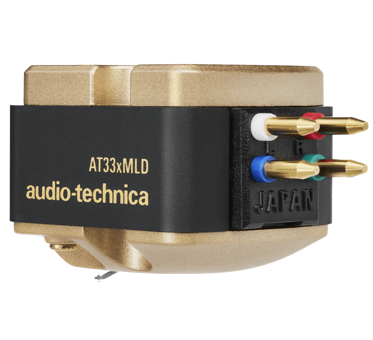 Audio Technica AT33xMLD Dual Moving Coil Stereo Cartridge, plugs shown
