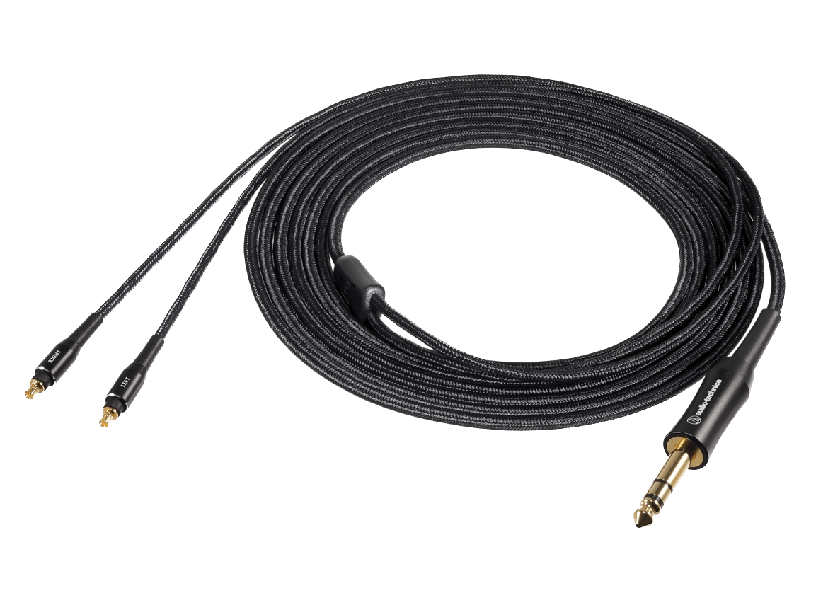 Audio Technica ATH-AWAS Closed-Back Dynamic Wooden Headphones, cables with stereo plug