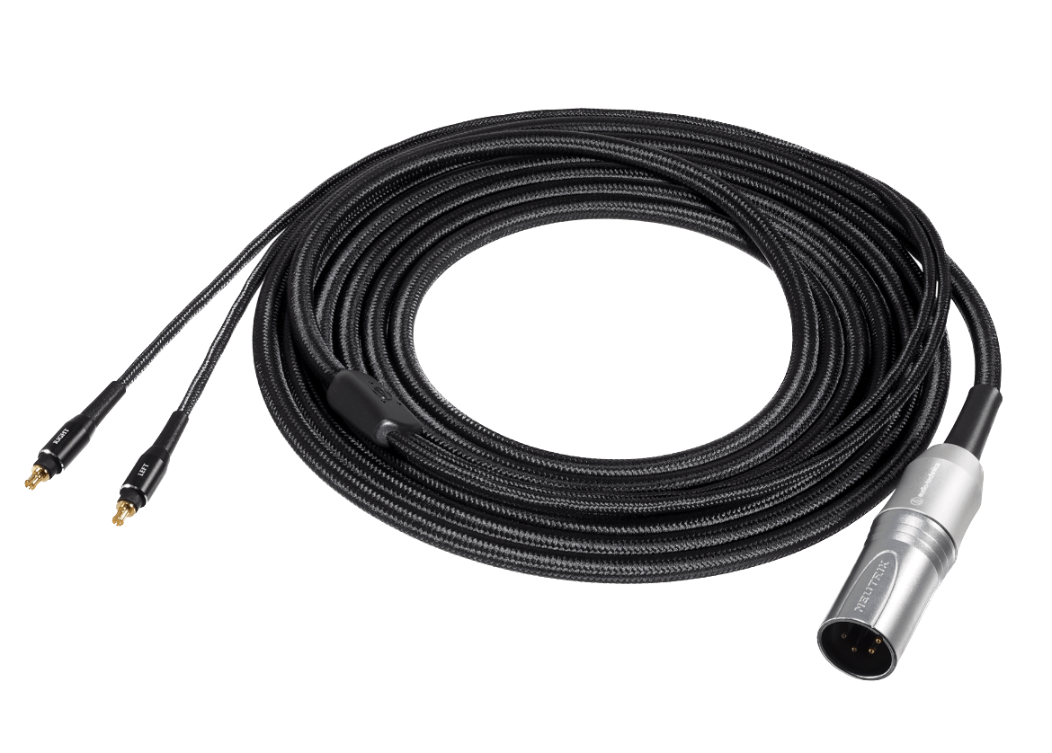 Audio Technica ATH-AWAS Closed-Back Dynamic Wooden Headphones - cables