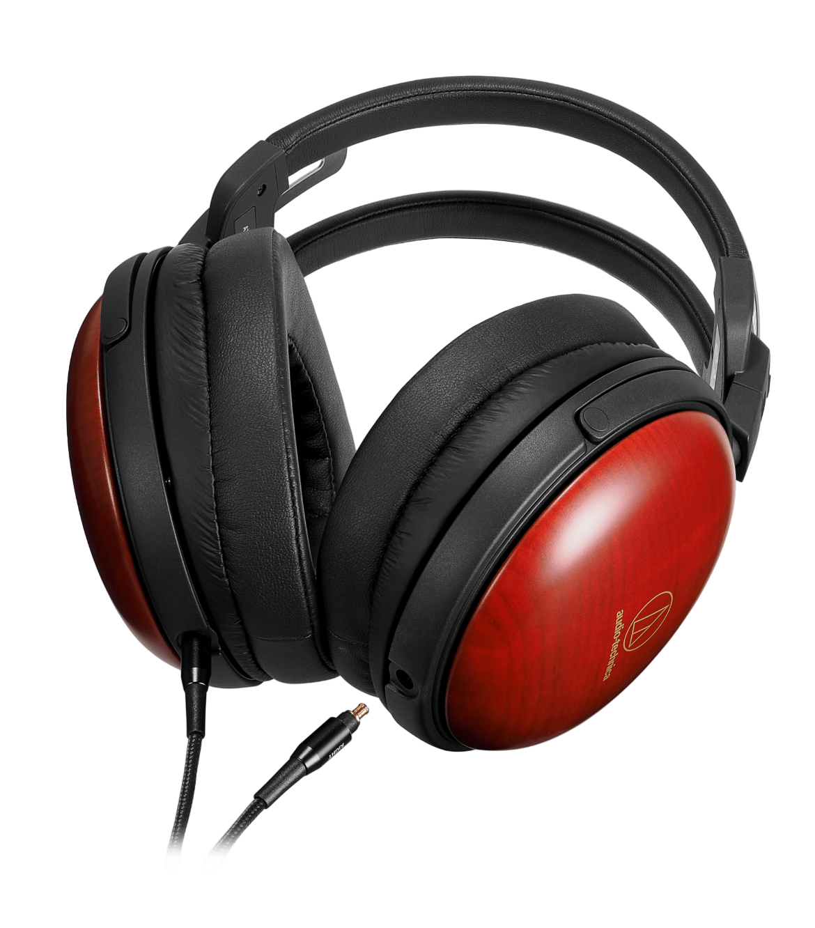 Audio Technica ATH-AWAS Closed-Back Dynamic Wooden Headphones, tilted