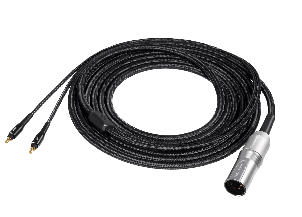 Audio Technica ATH-AWKT Closed-Back Dynamic Wooden Headphones, cables