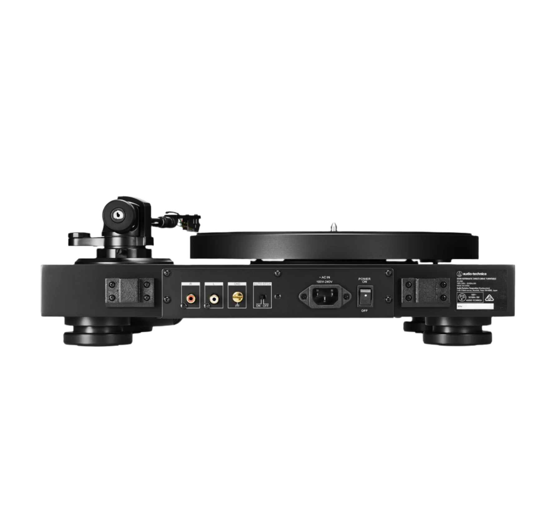 Audio Technica AT-LP8X Semi Automatic Direct Drive Turntable, rear of turntable