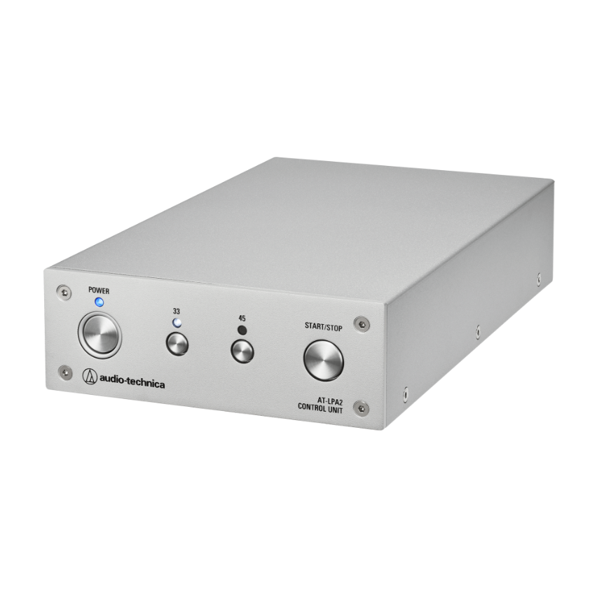 Audio Technica AT-LPA2 Belt Driven Turntable, external power unit on an angle