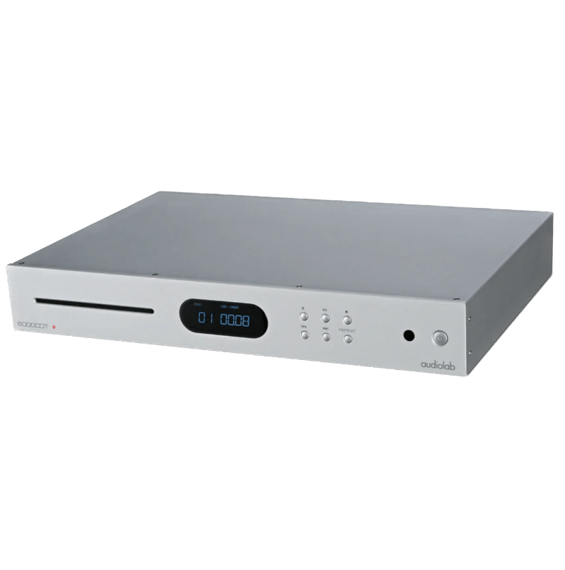 Audiolab 6000CDT CD Transport in Silver, on an angled