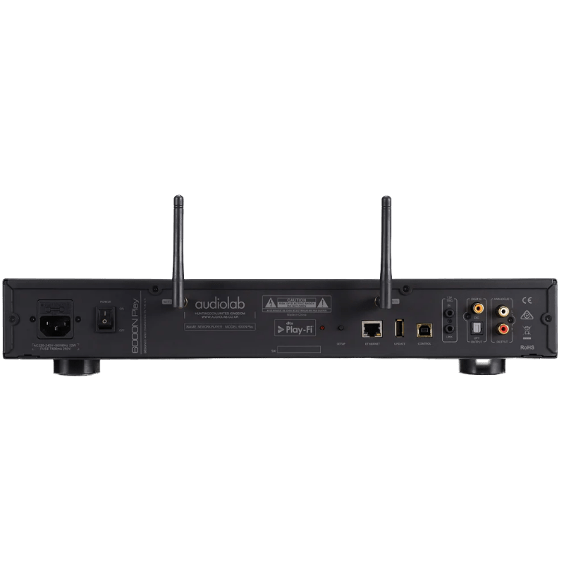 Audiolab 6000N Play Audio Streaming Player, in black.  Back