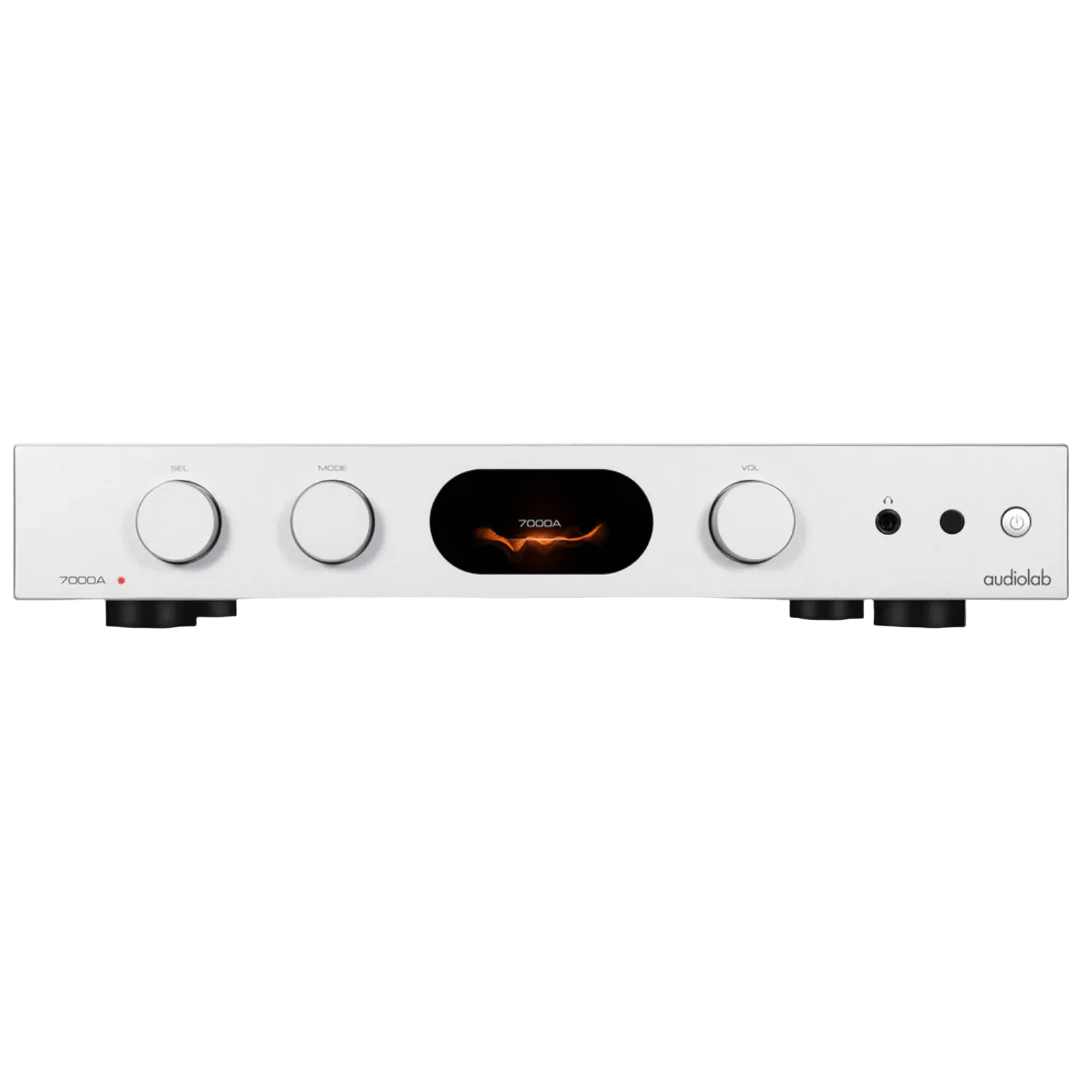 Audiolab 7000A Integrated Amplifier in Silver, front of unit