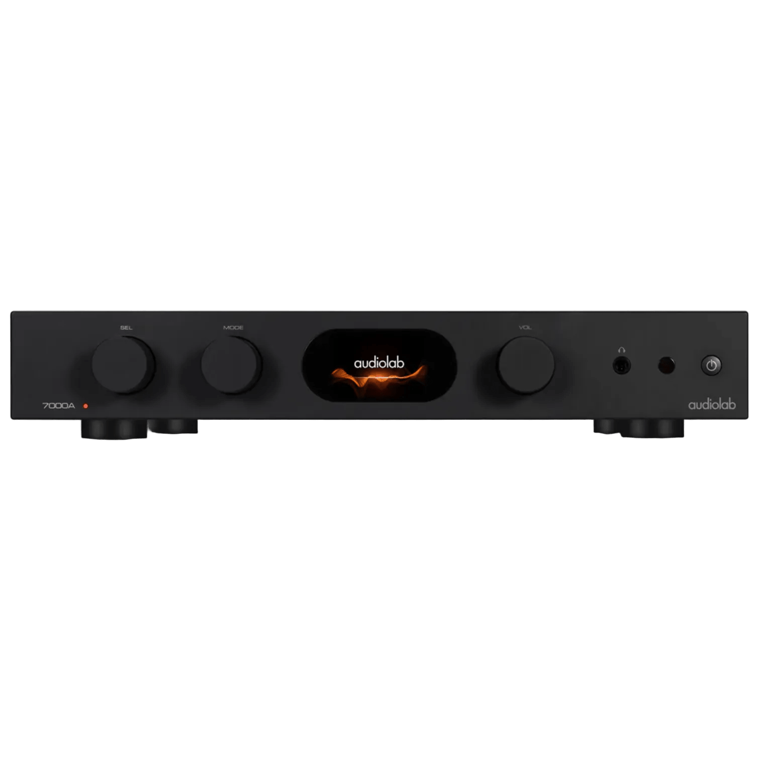 Audiolab 7000A Integrated Amplifier in Black, front of unit