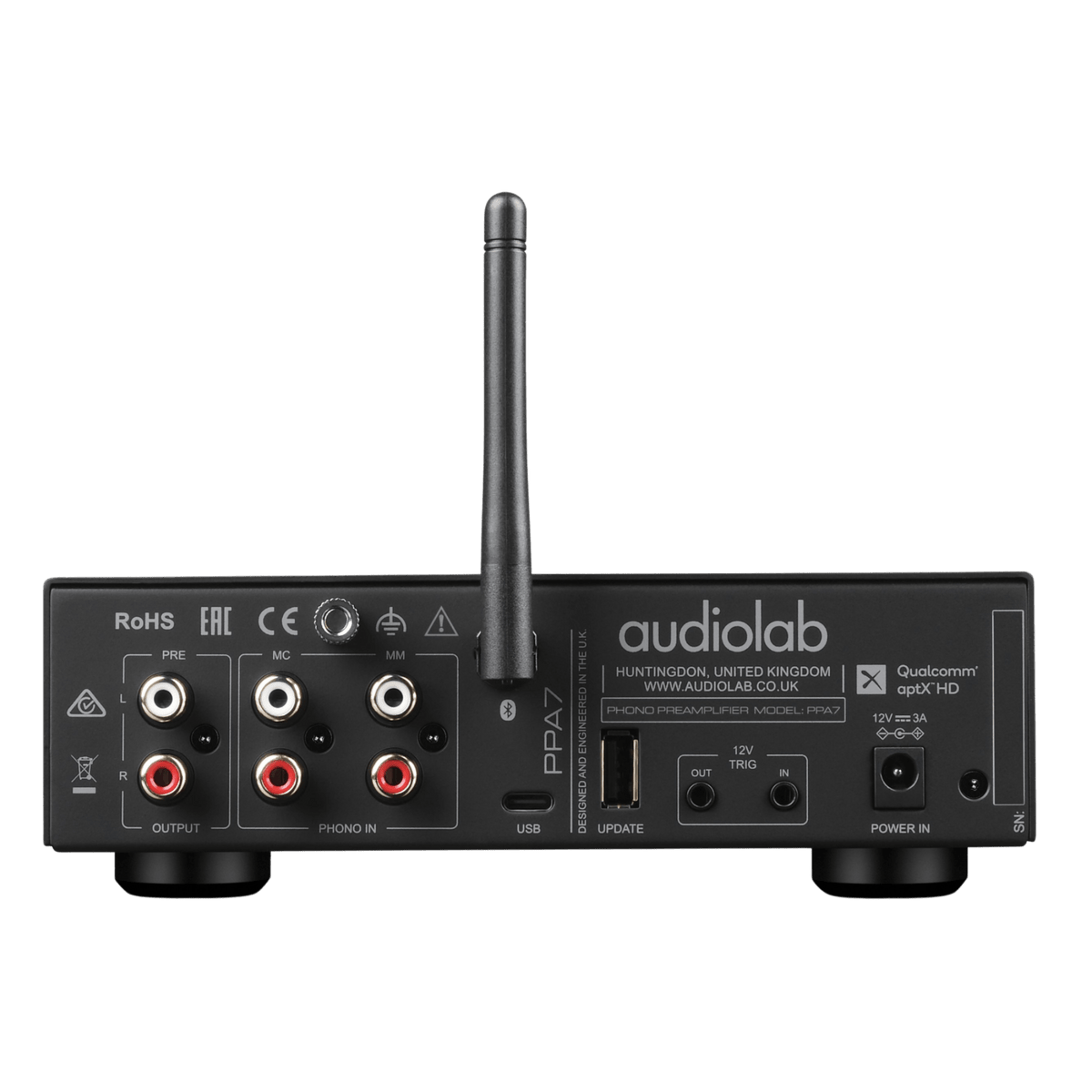 Audiolab PPA7 Phono Preamplifier in black, rear