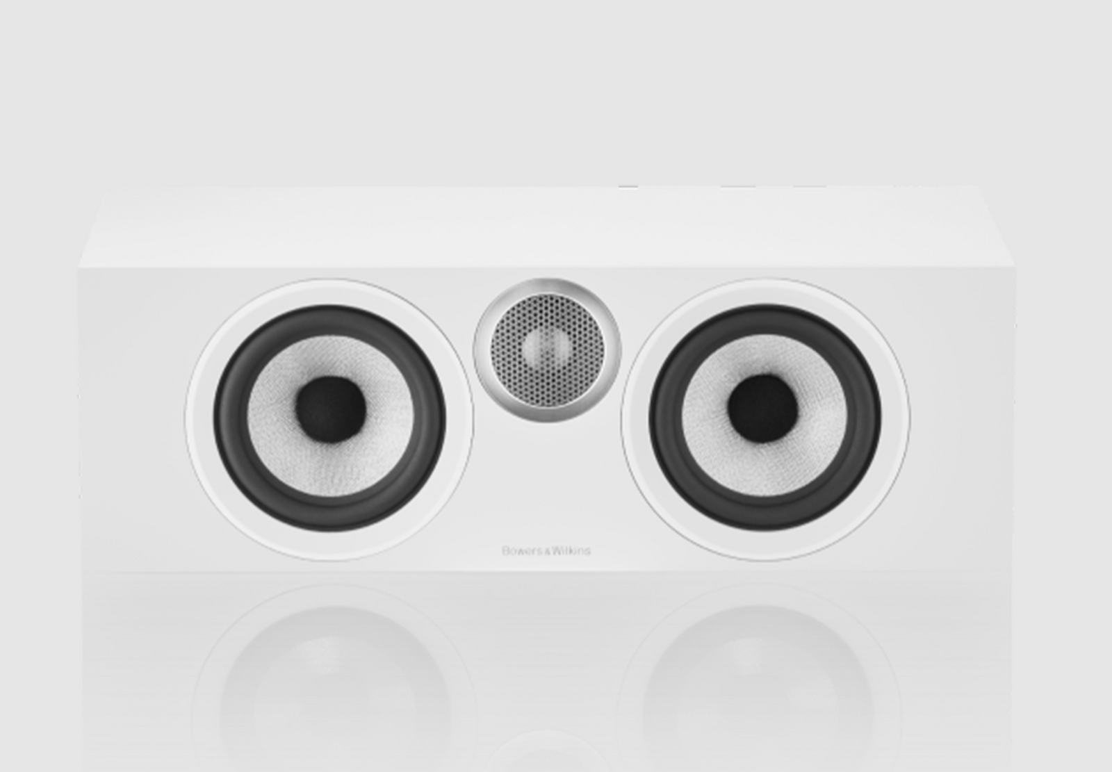 B&W HTM6 S3 Centre Channel Speaker in White. Front image