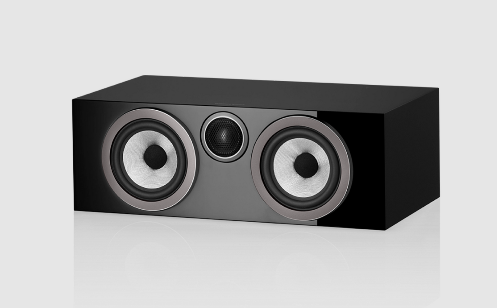 B&W HTM712 S3 Centre Channel Speaker in Black.  Front image.