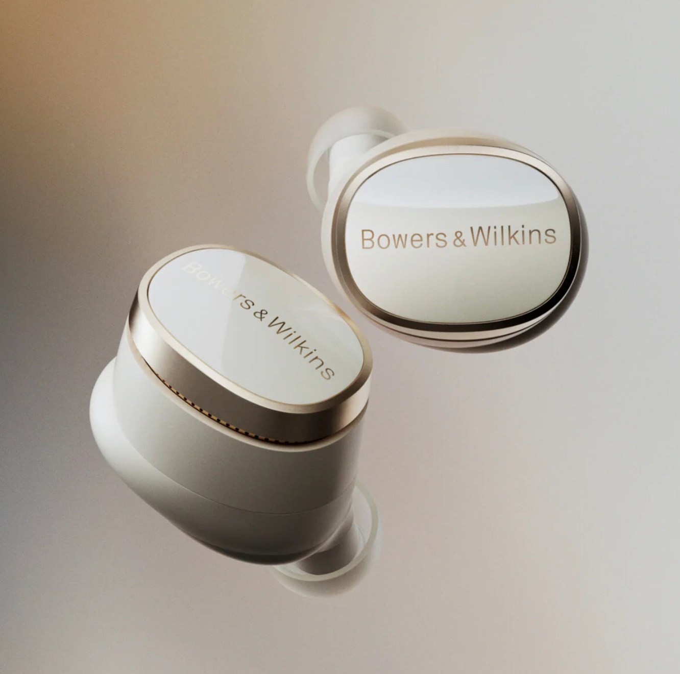 B&W Pi8 Wireless Earbuds in Dove White, pair 