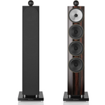 Bowers & Wilkins 702 S3 Signature Floorstanders in Datuk Gloss. Image shows front with grille and without grille - front of speakers