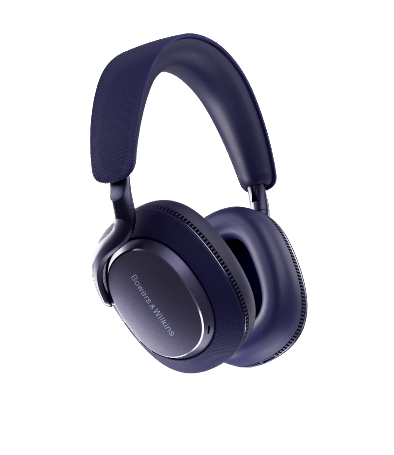 B&W Px7 S3 Noise Cancelling Headphones in Indigo Blue, angled