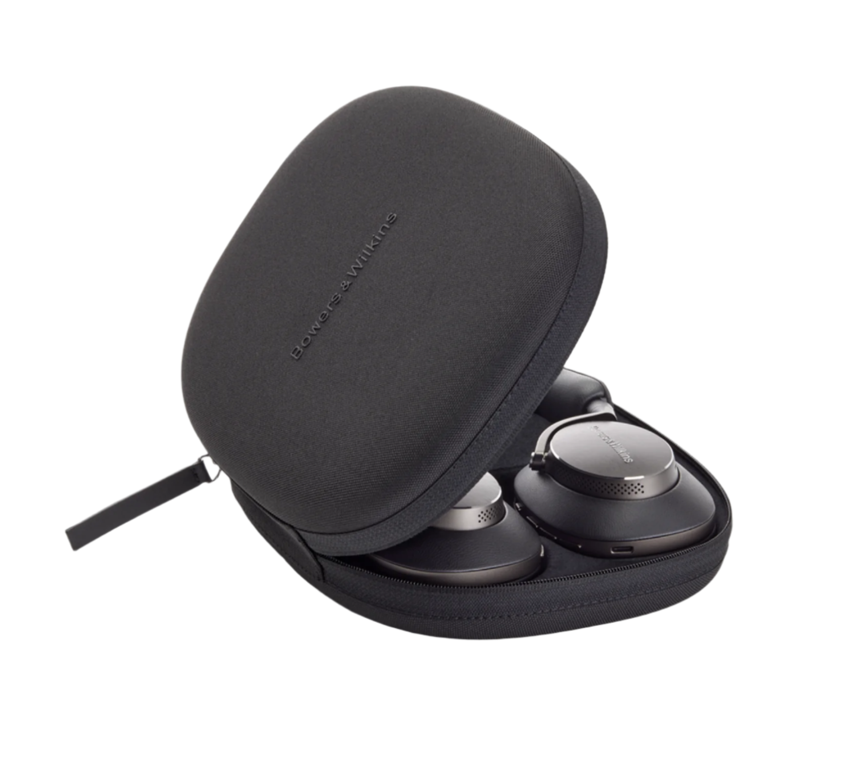 B&W Px8 Noise Cancelling Headphones in Back. Image of case