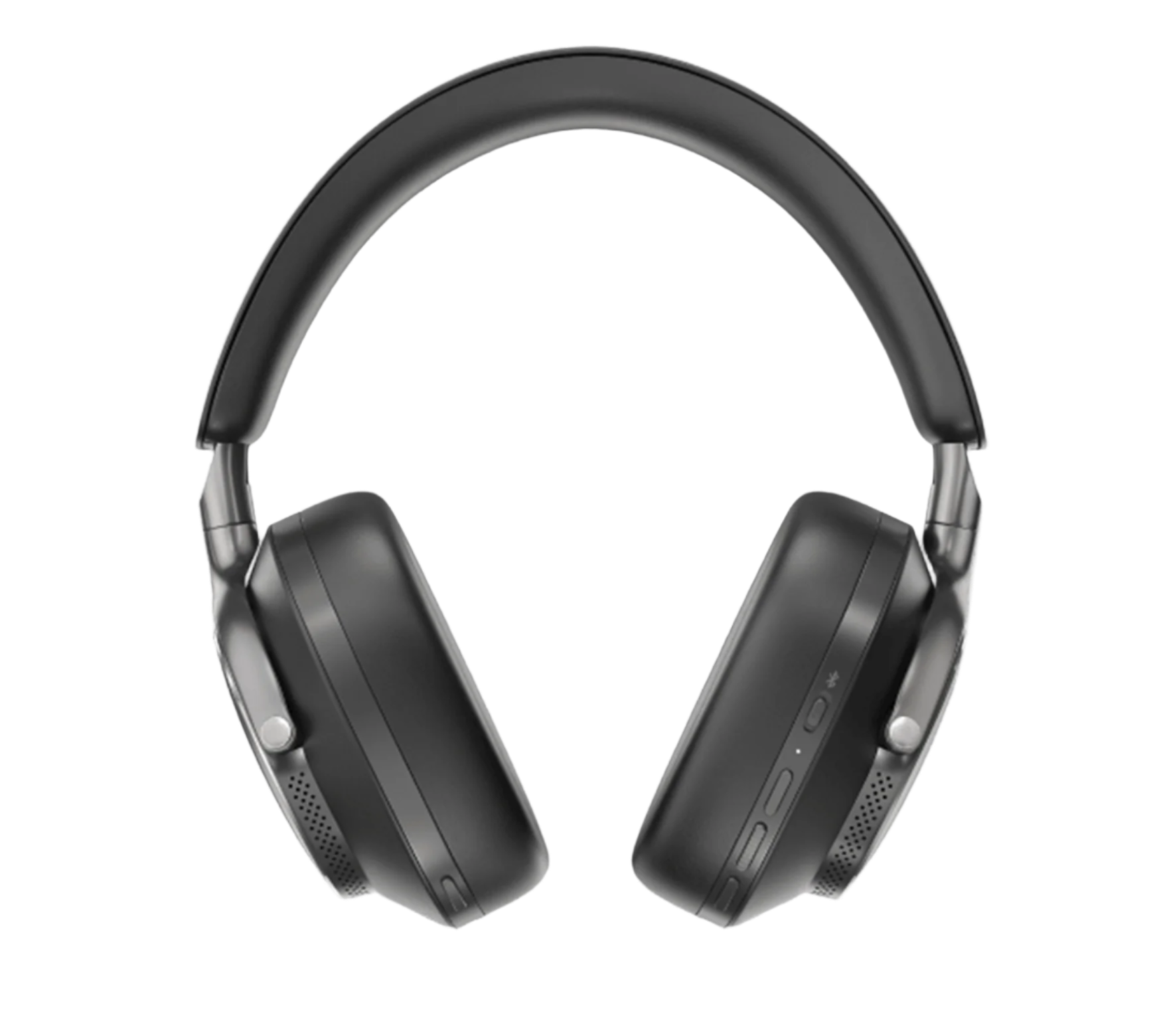 B&W Px8 Noise Cancelling Headphones in Black. Image of controls