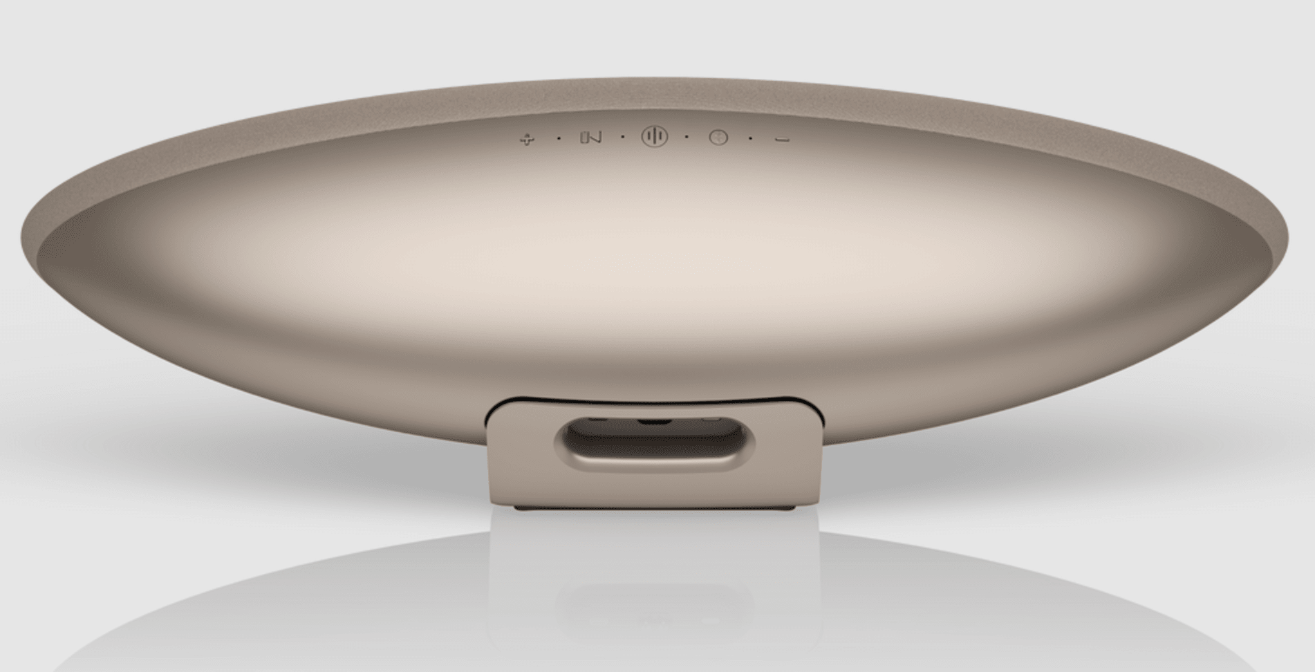 Bowers & Wilkins Zeppelin Pro Edition Wireless Speaker, in solar gold. back of unit