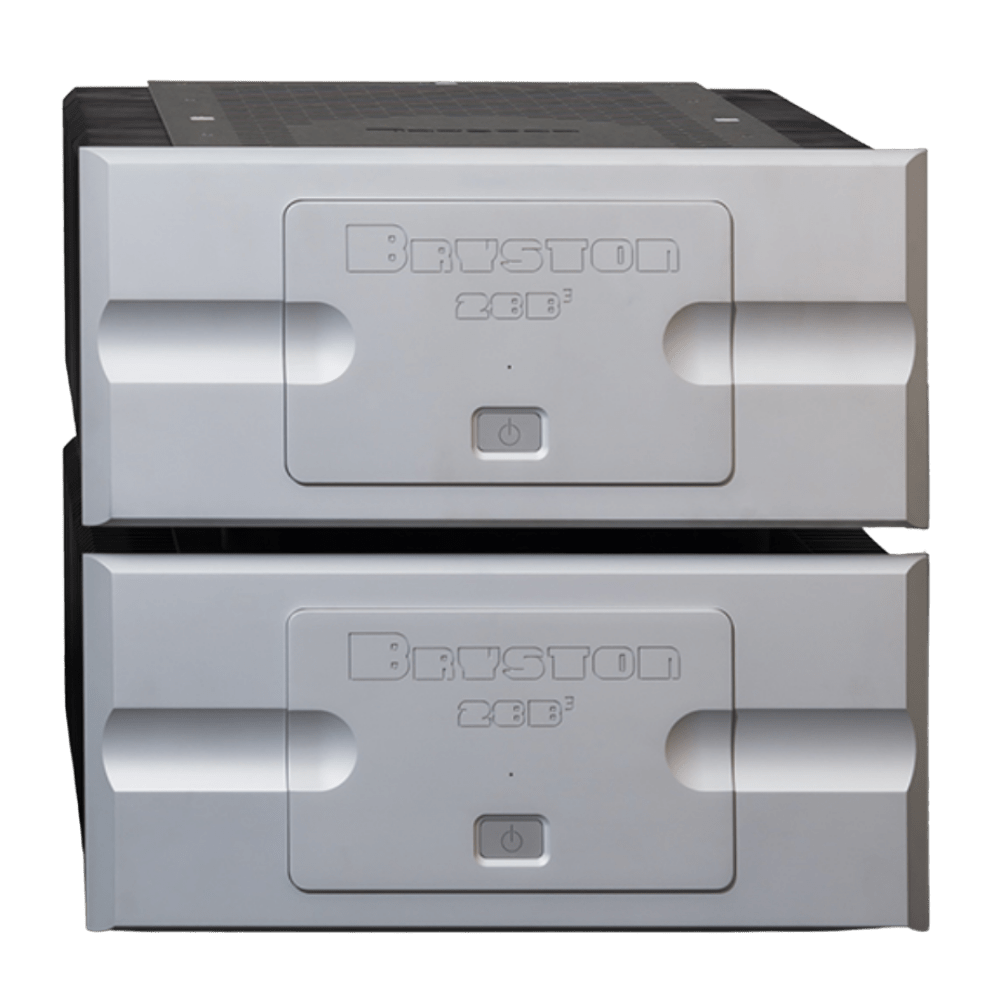 Bryston 28B Cubed Mono Amplifier Pair with 17 in faceplate in Silver
