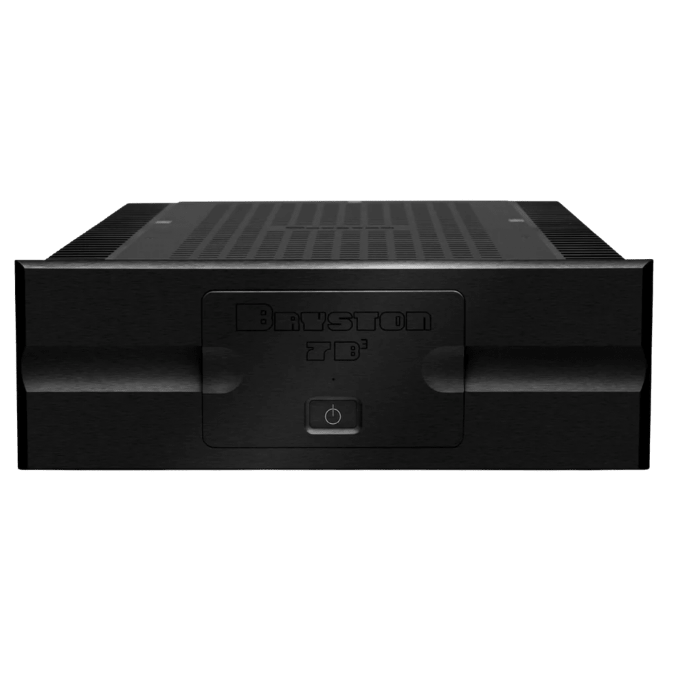 Bryston 7B Cubed Mono Amplifier sold as a pair, in black.  Front