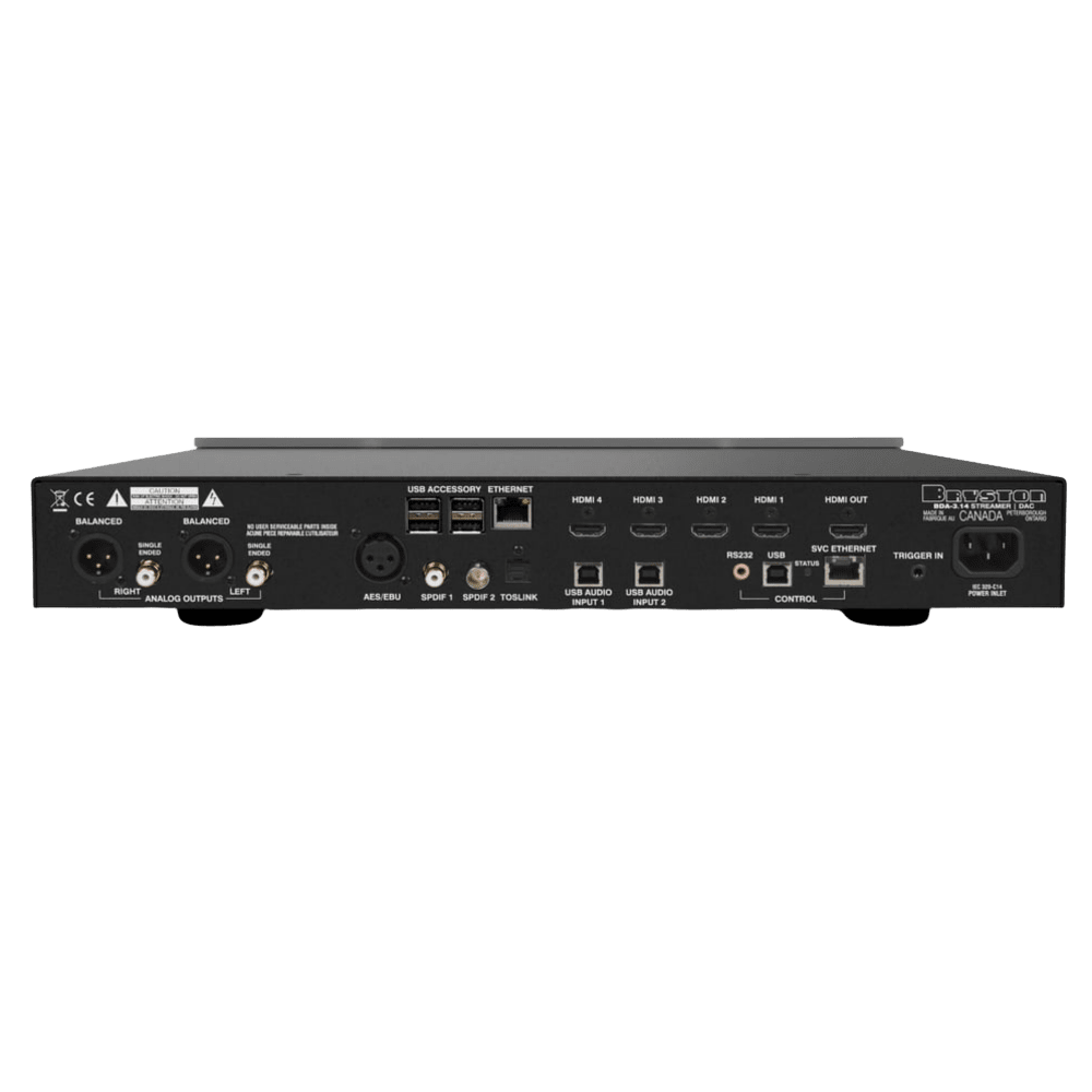 Bryston BDA-3.14 DAC / Streamer / Digital Preamplifier, back of unit