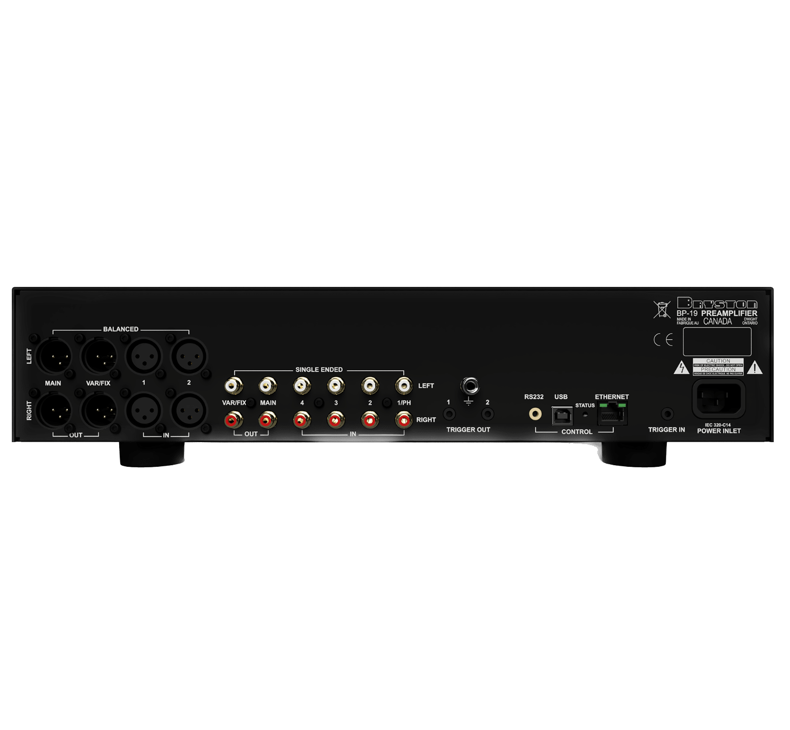 Bryston BP-19 Analog Preamplifier back of unit