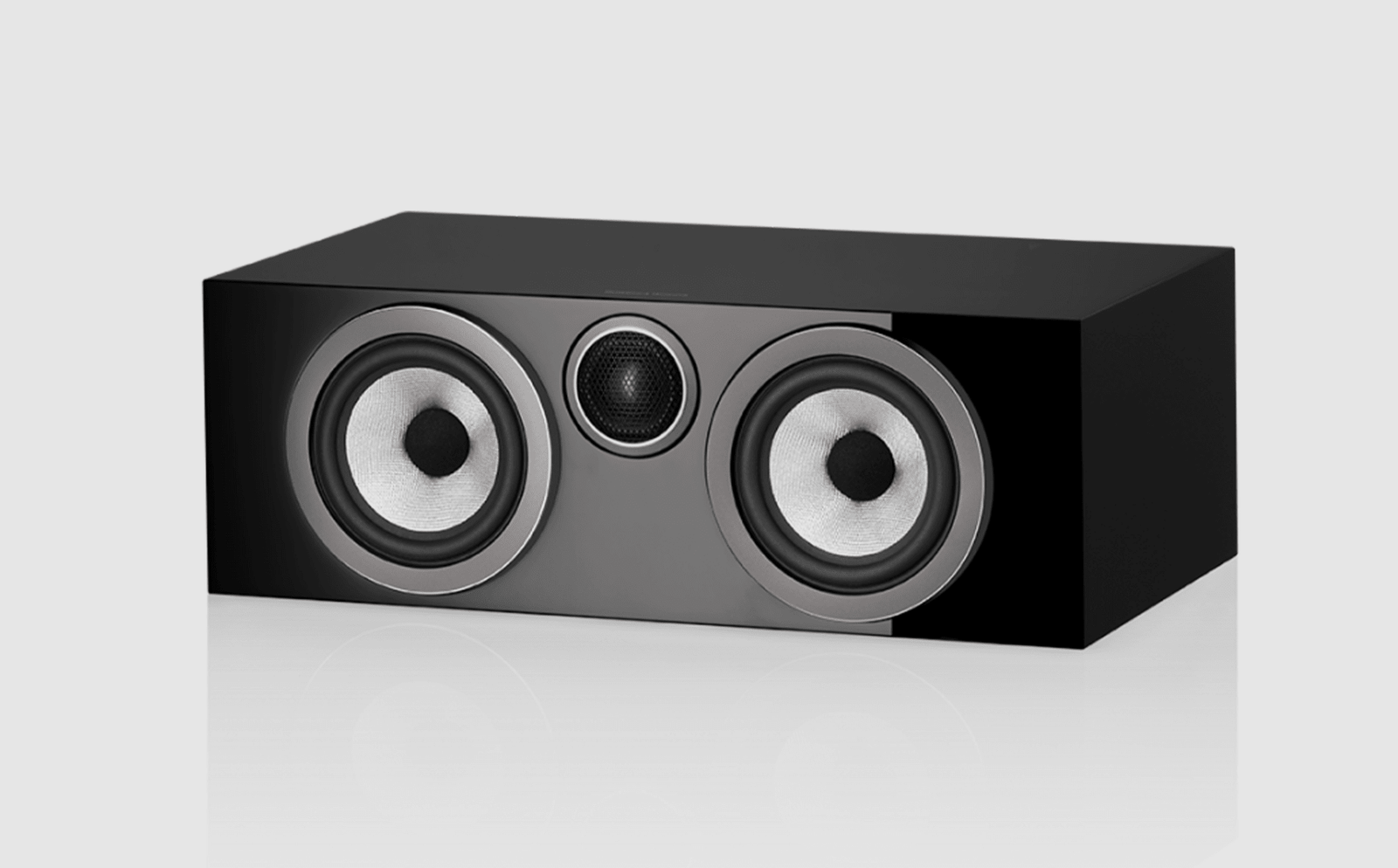 B&W HTM712 S3 Centre Channel Speaker in Black.  Front image.