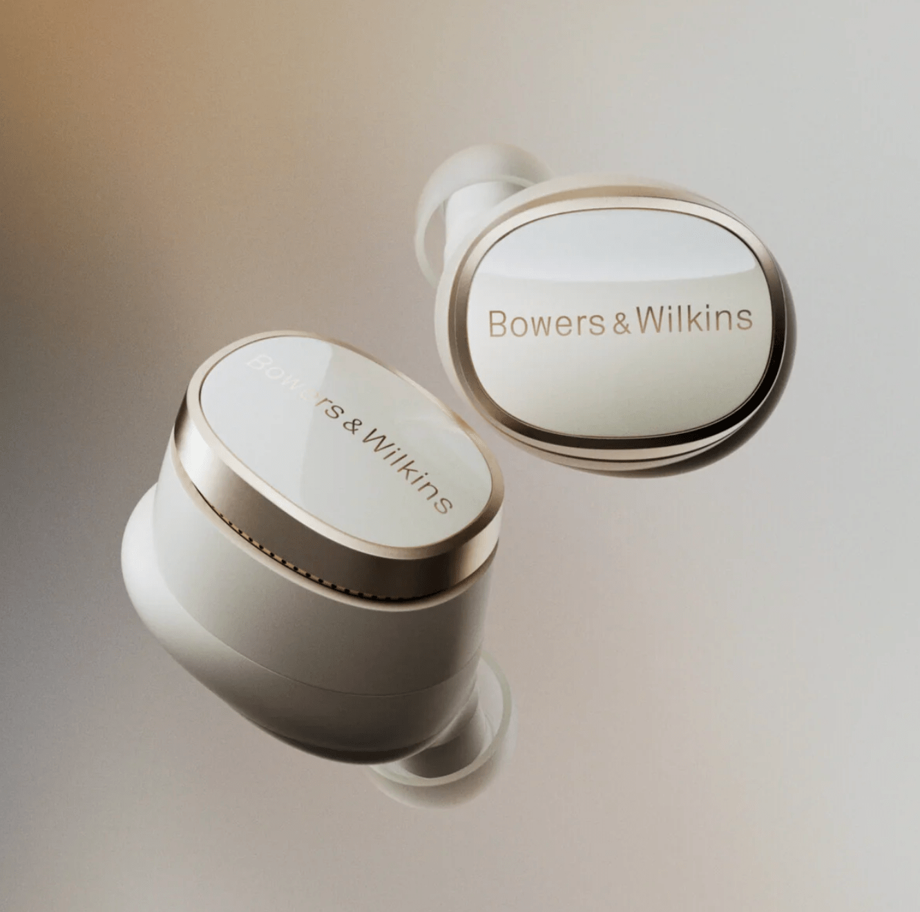 B&W Pi8 Wireless Earbuds in Dove White, pair 