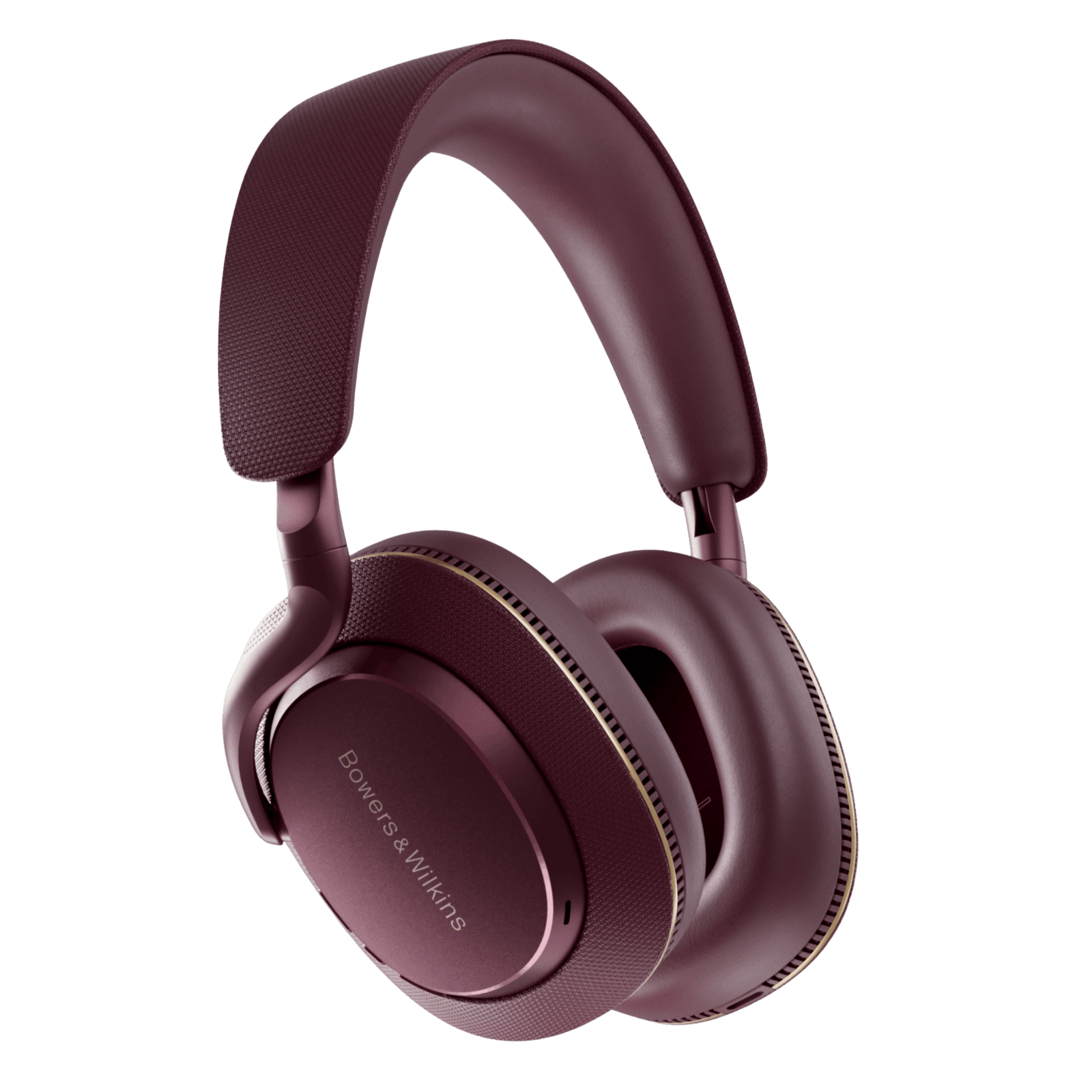 B&W Px7 S3 Noise Cancelling Headphones in Vintage Maroon, angled