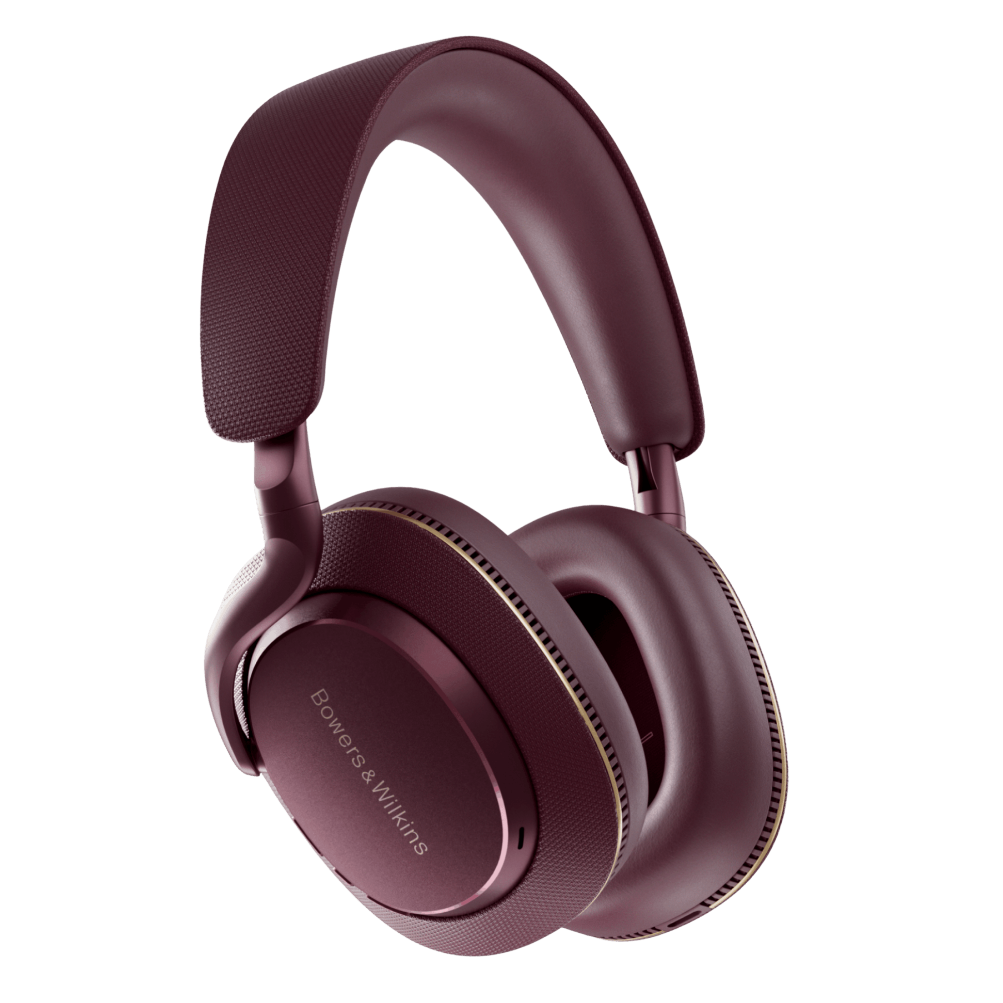 B&W Px7 S3 Noise Cancelling Headphones in Vintage Maroon, angled