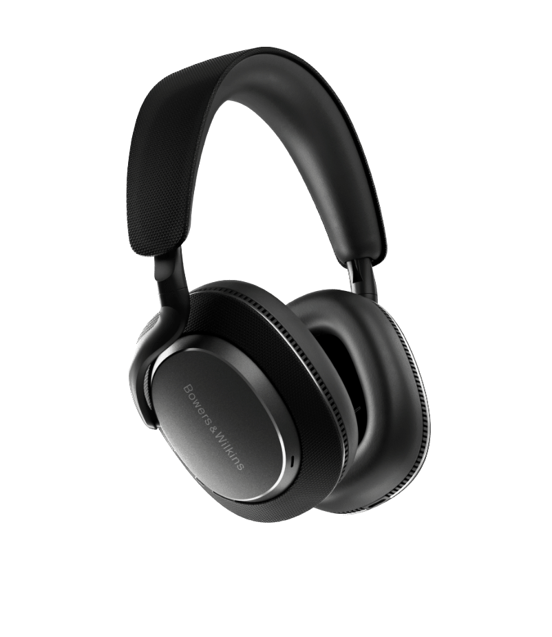 B&W Px7 S3 Noise Cancelling Headphones in Anthracite Black, angled